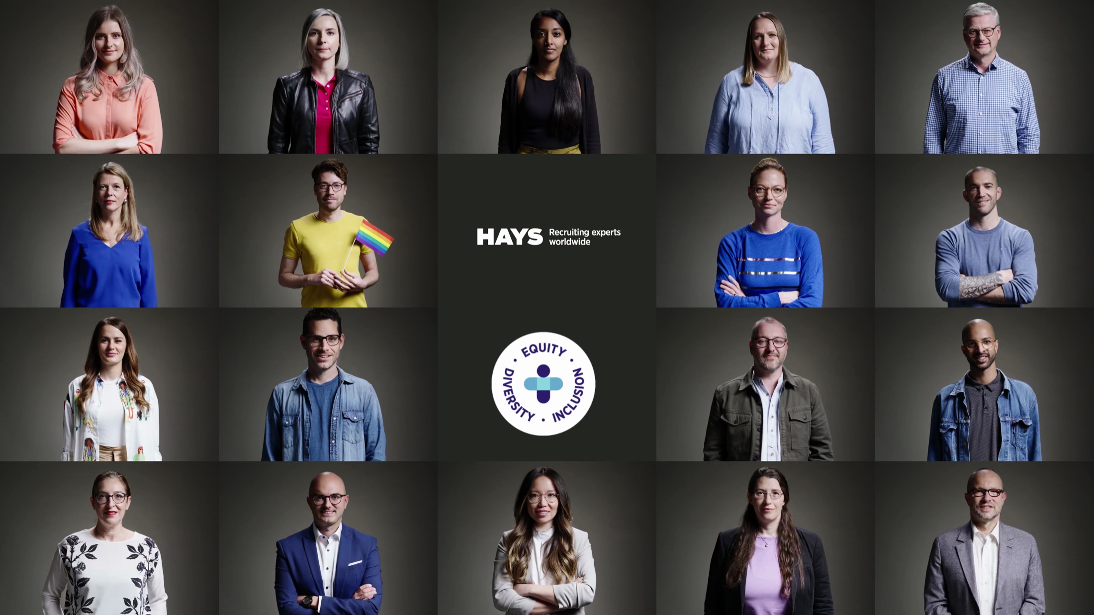 Collage mit Mitarbeitenden von HAYS für Equity, Diversity und Inclusion
